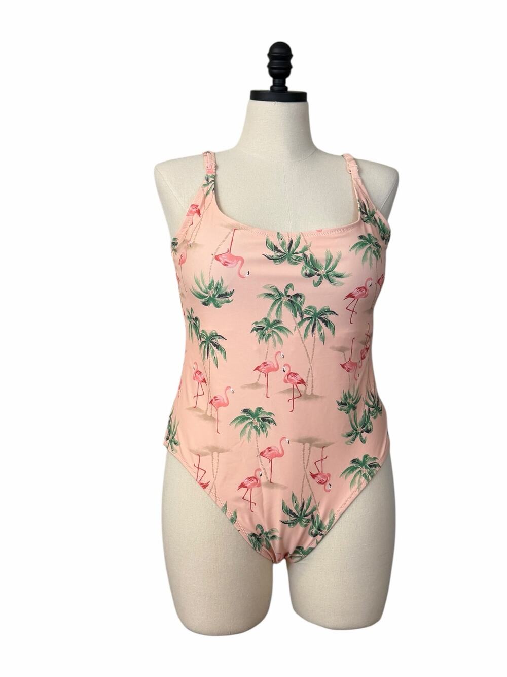 Old Navy Flamingo Palm Tree One Piece Swimsuit Size XXL Pink Tropical NWT Plus